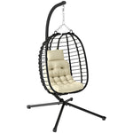 Rattan Egg Chair, Adjustable | Cream
