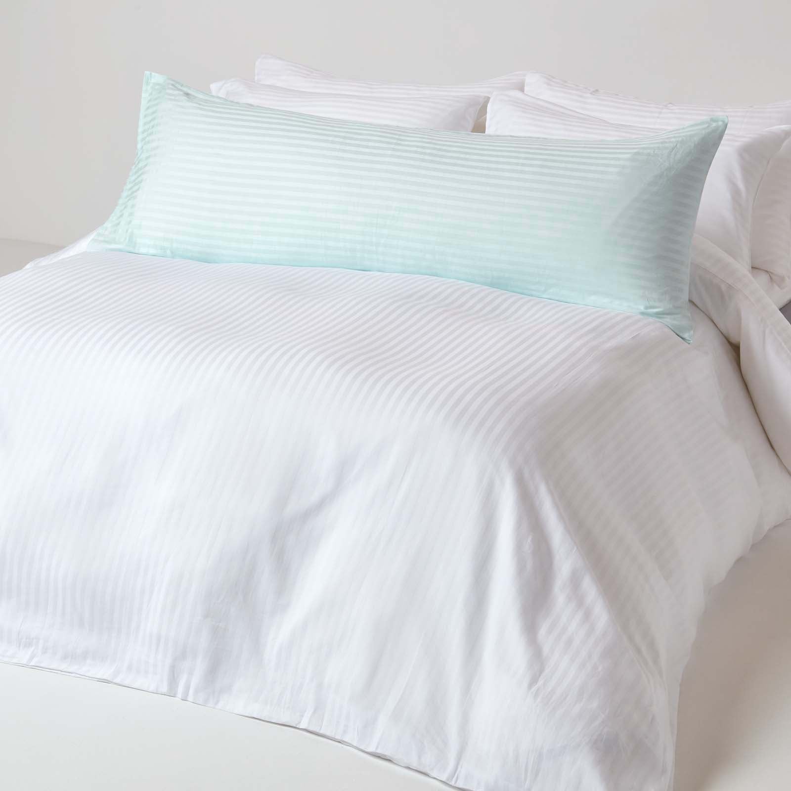Egyptian Cotton Satin Stripe Housewife Pillowcase 330 Tc | Body | Light Blue