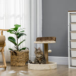 44cm Cat Tree With Sisal Cat Scratching Post, Toy Ball - Brown