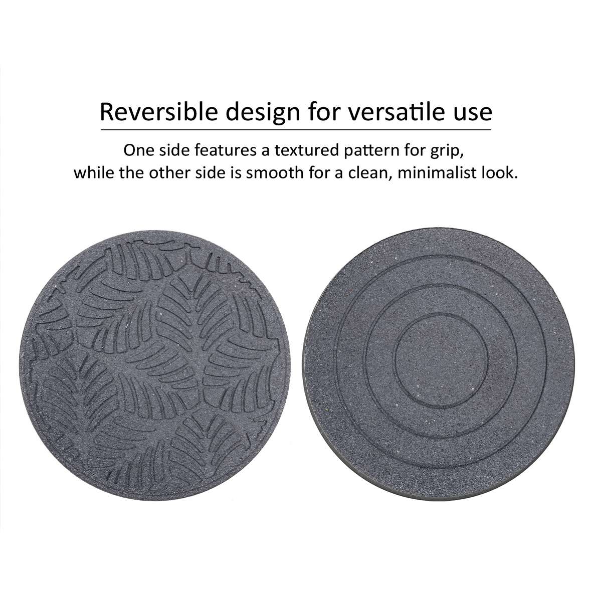 Rubber Garden Stepping Stones - Geo Leaf | Set of 1 | Grey