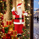 HOMCOM 5ft Life Size Singing Santa Claus, Animated Santa W/ Rotating Head