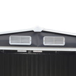 10.83  x 10.3 FT Waterproof Outdoor Metal Shed Garden Storage Tool Shed Apex Roof Double Door With Log Storage Store