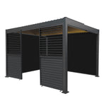 Aluminium Pergola With Anthracite Blinds, 2 X Side Panels & Led Lights | 3m x 4m | Anthracite