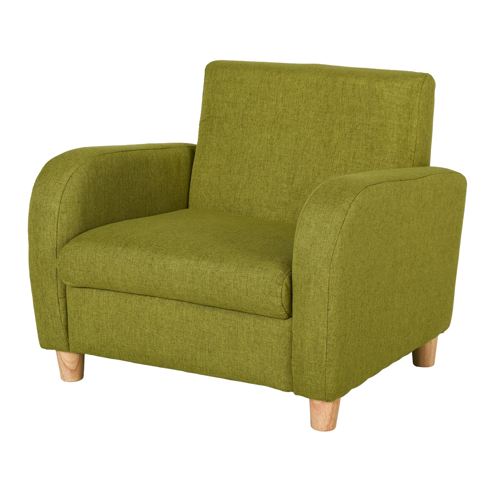 Child Armchair Wood Frame W/ Padding Seat Low-rise Bedroom | Green
