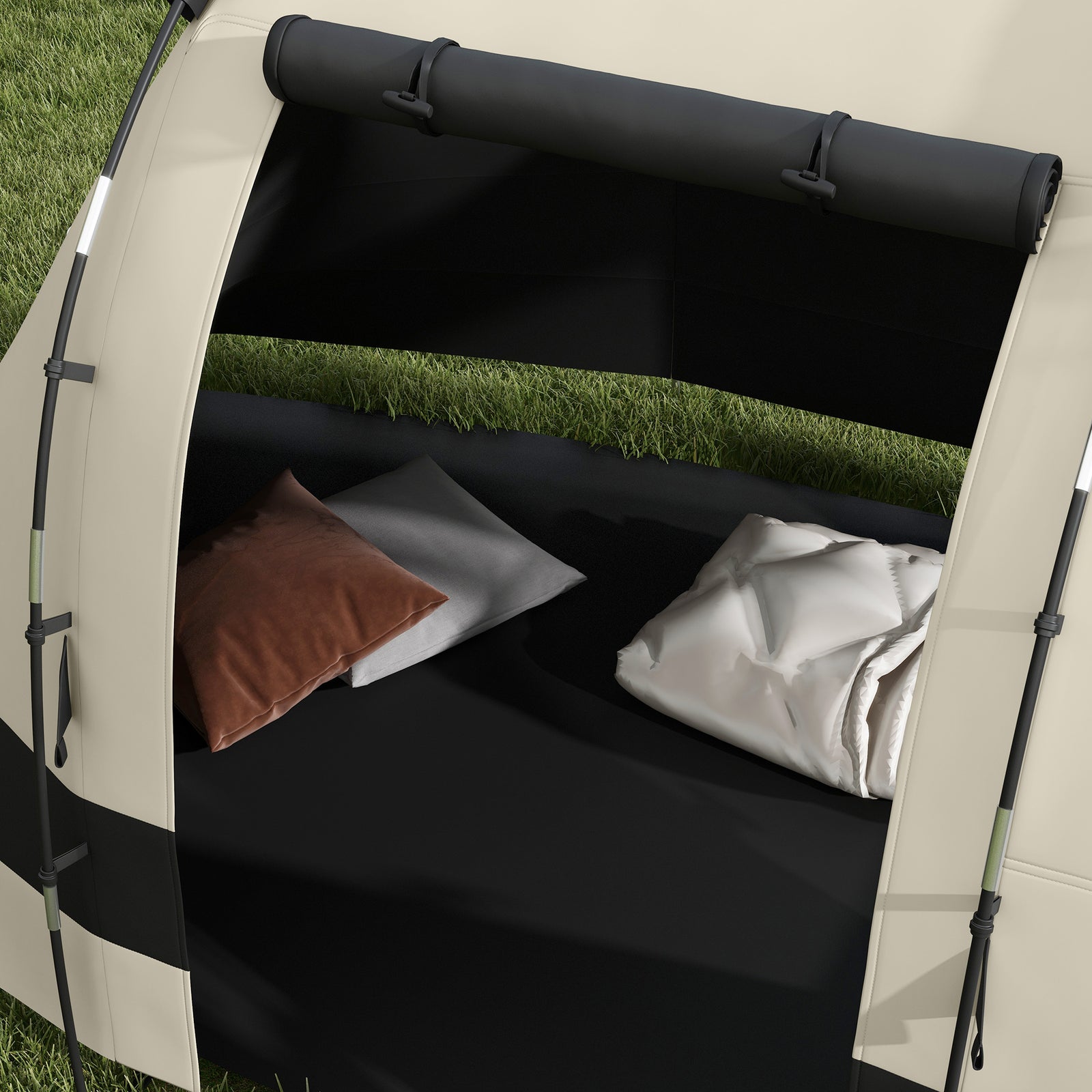 Blackout Camping Tent With Bedroom & Living Room For 4-5 | Khaki