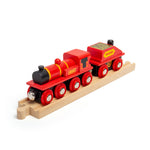 Wooden Big Red Engine with Carriage