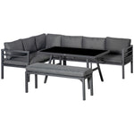 8-seater Aluminium Garden Dining Sofa Set
