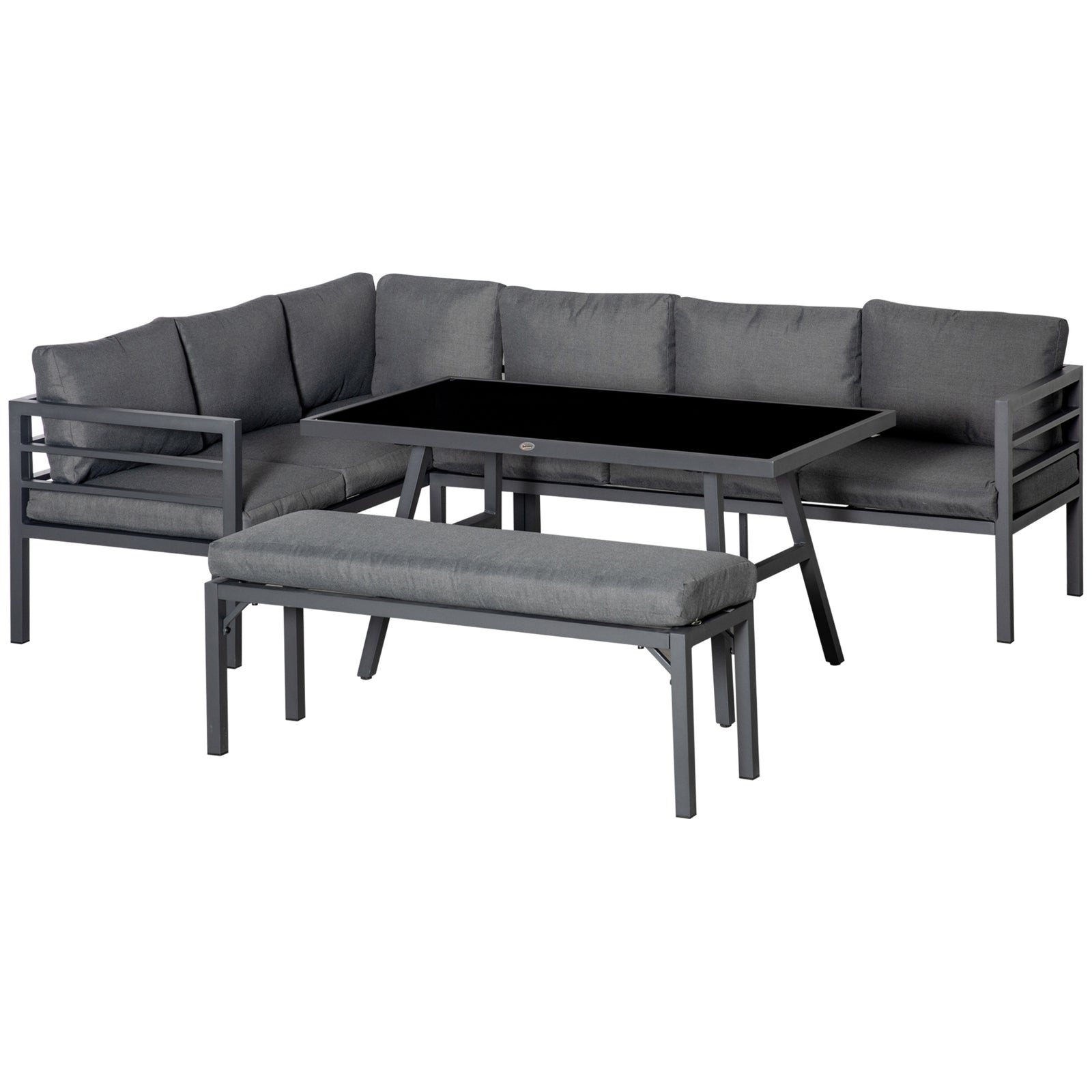 8-seater Aluminium Garden Dining Sofa Set