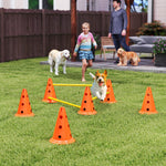 Dog Agility Equipment Set, 3 Pcs Adjustable Height Jumping Obstacles | Small | Orange