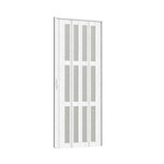 84.5cm W X 203cm H White Matte Wood Grain Folding Door With Glass Panels