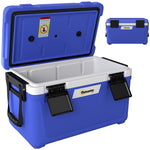 42.6l Insulated Cool Box, Portable Ice Cooler With Handle | Blue