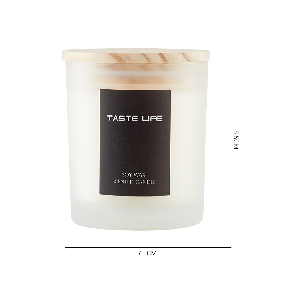 Handmade Soy Wax Scented Candle In Frosted Glass Jar