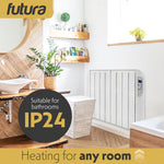 Electric Radiator Panel Heater Wall Mounted Advanced Timer Digital Thermostat, Bathroom Safe Room Heater | 2000w | White