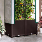 Raised Garden Bed With Trellis, Plastic Planter Box