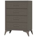 4 Drawer Chest, Fabric Dresser, Steel Frame, Brown