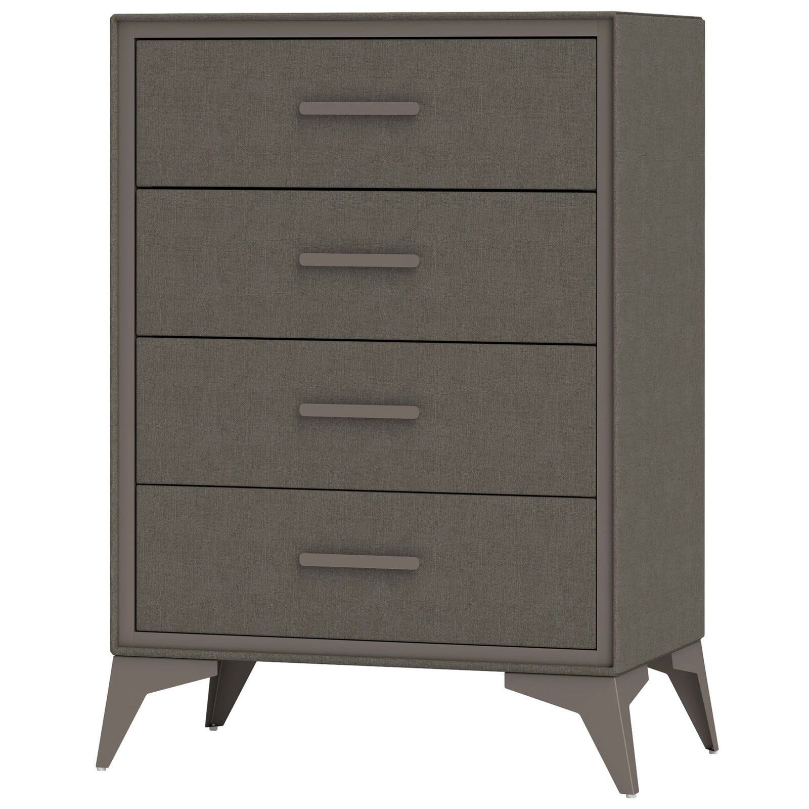 4 Drawer Chest, Fabric Dresser, Steel Frame, Brown