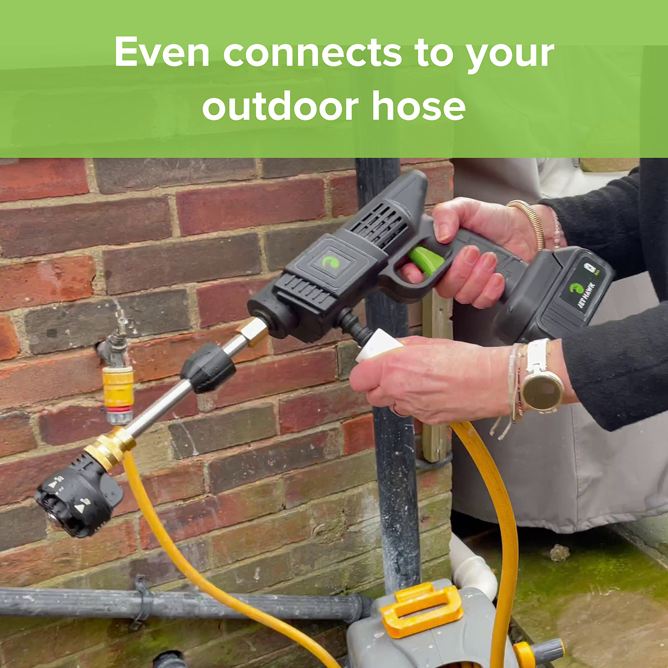 Jet Hawk Cordless Portable Pressure Washer | Green