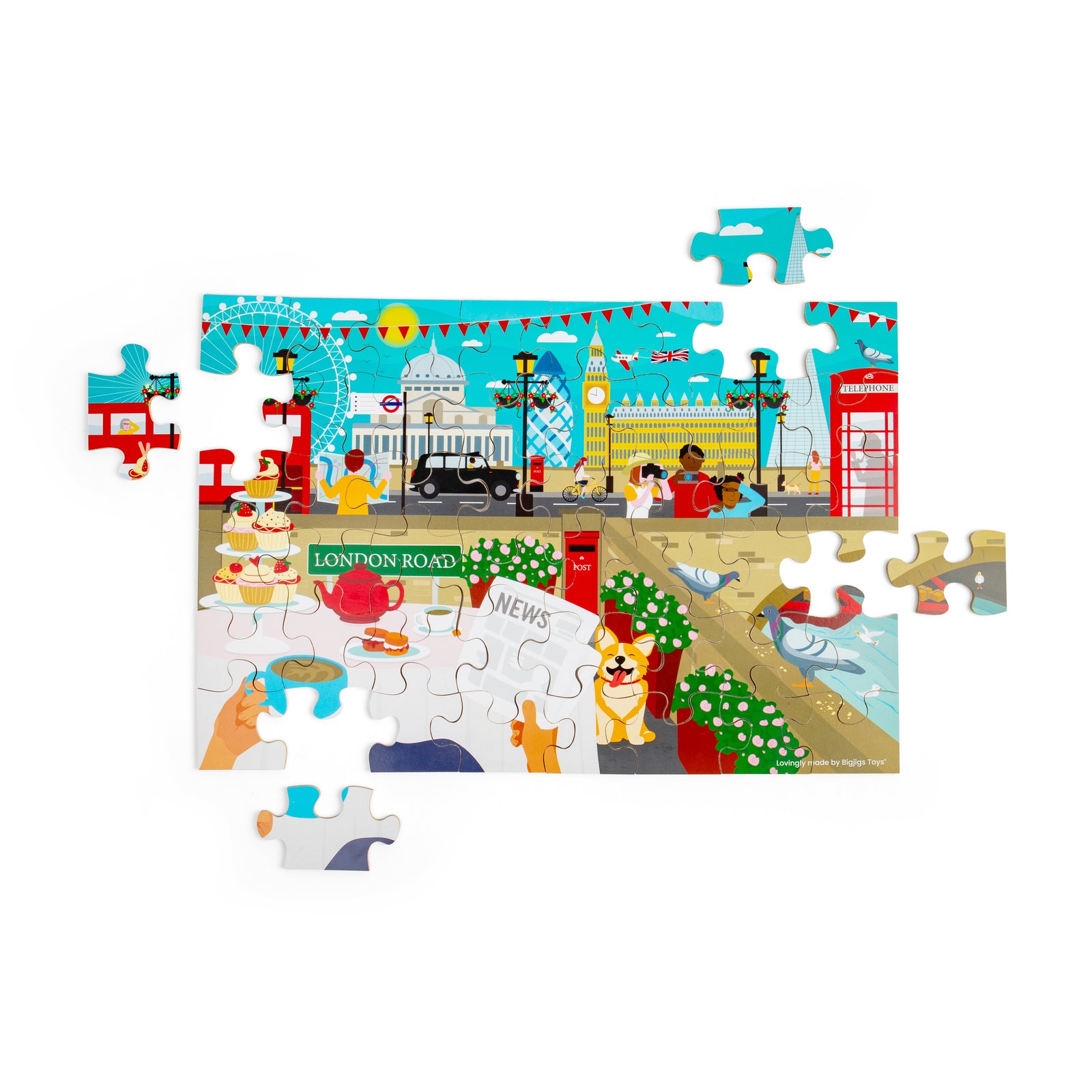 Wooden London Floor Puzzle For Kids