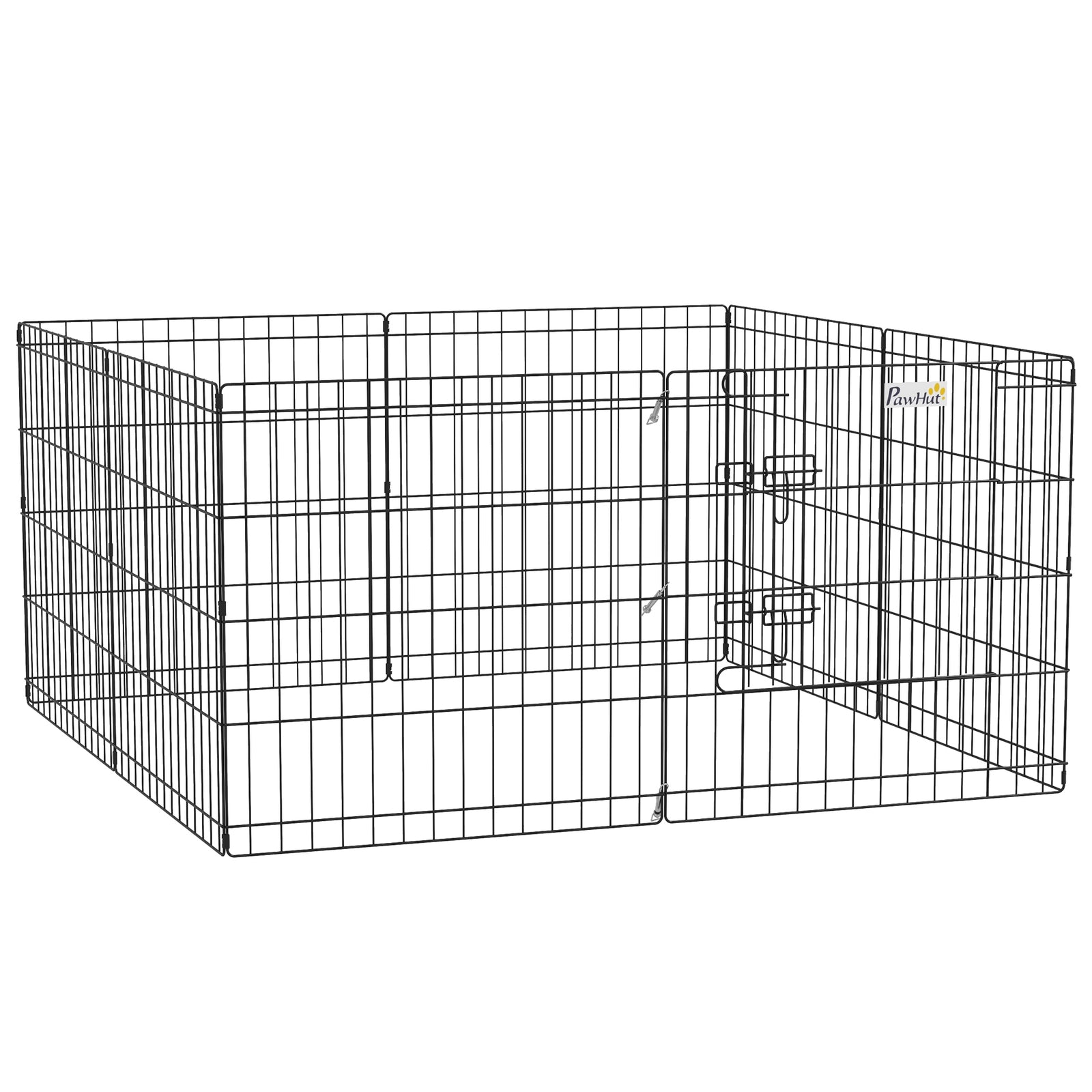 24" Pet Dog Playpen, Puppy Cage, Eight-panel Metal Fence, Run, Garden