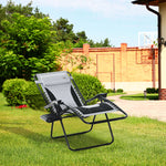 Zero Gravity Lounger Folding Recliner Chair W/ Cup Holder | Set-of-1 | Light Slate Gray