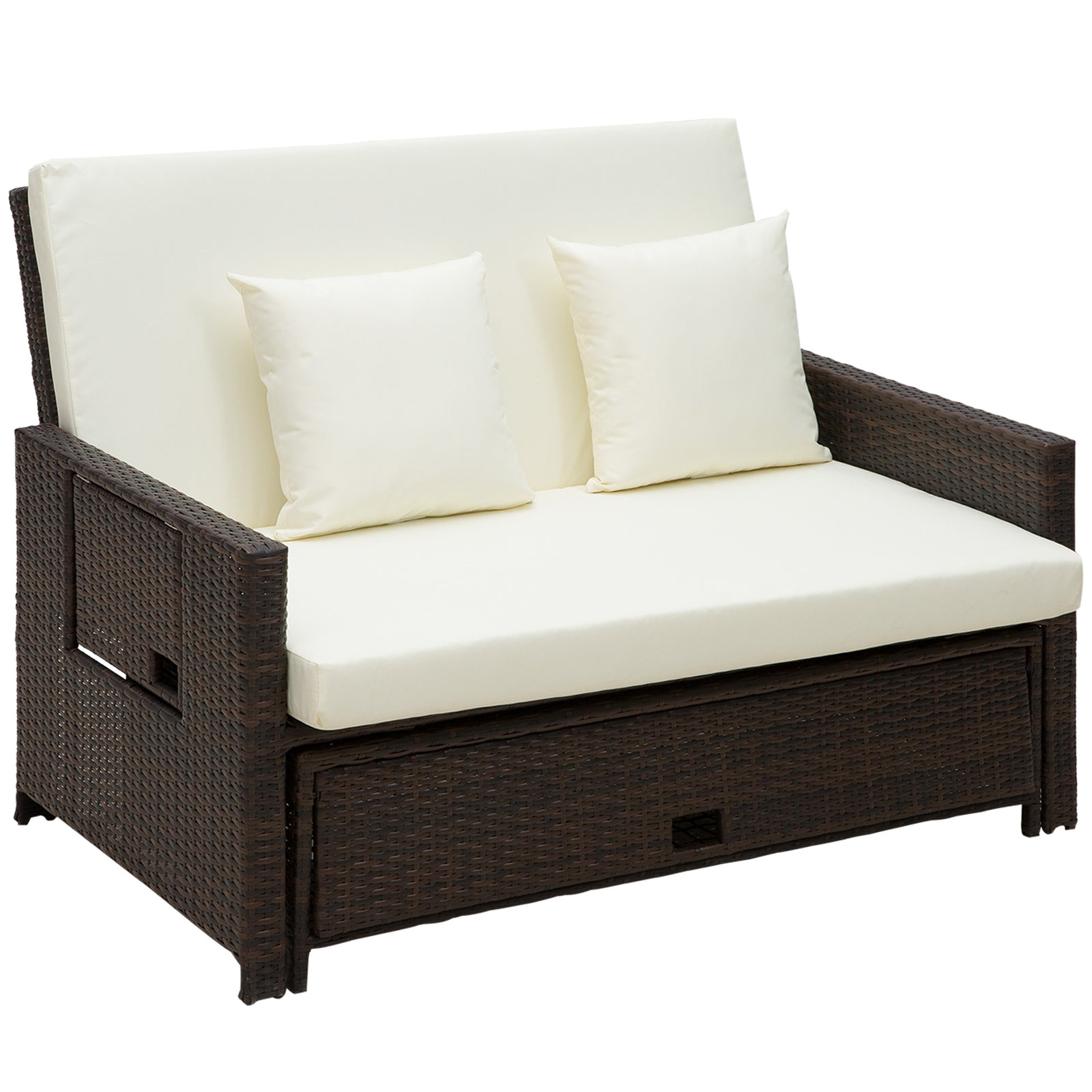 Rattan Furniture Set With Sun Lounger | Brown