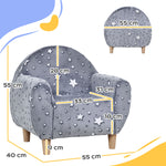 Kids Armchair, Glow In The Dark Chair For Bedroom, Grey | Grey