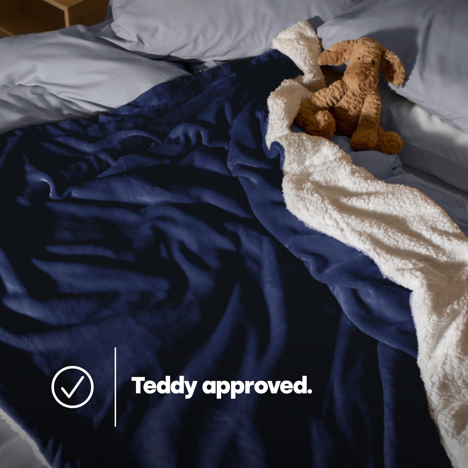 Single Sherpa Fleece Blanket - Midnight