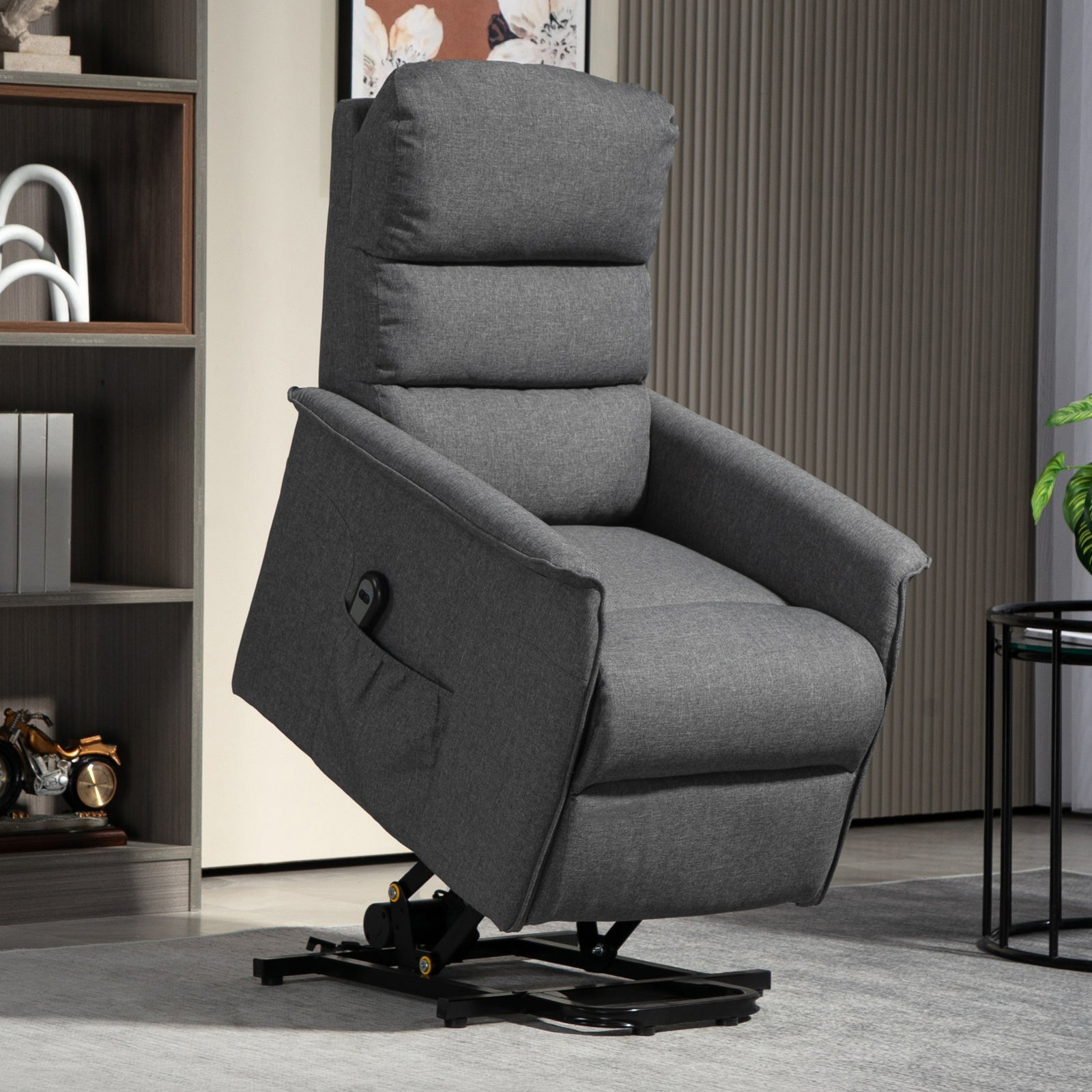 Power Lift Recliner Electric Chair W/ Remote | Dark Grey