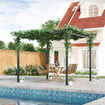 Outsunny 3x3m Metal Gazebo Pergola Grape Trellis Sun Shelter