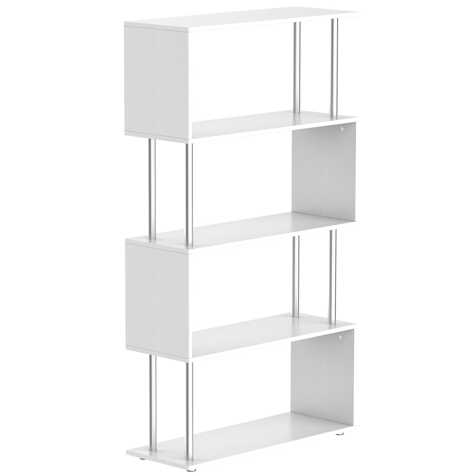Wooden Storage Display Unit Bookcase Dividers S Shaped | One Size | White