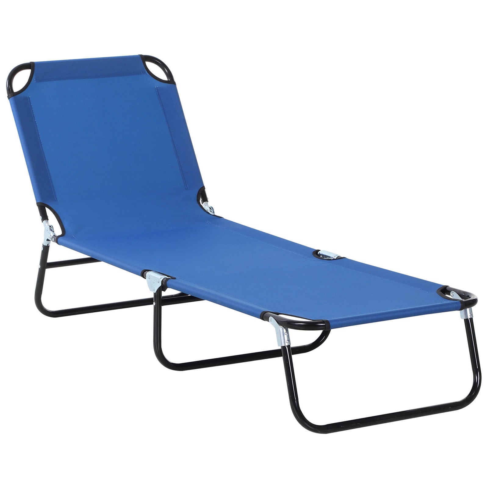Portable Folding Lounger W/ Adjustable Back | Set-of-1 | Blue