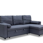 Manhattan 3 Seat Corner Sofa Bed Set - Left Or Right | Grey