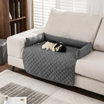 75x75cm Waterproof Pet Bed Furniture Protector Mat Dog Sofa Cover With Pillow | Dark Grey