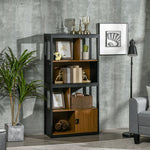 4 Tier Bookshelf Freestanding Bookcase With Storage