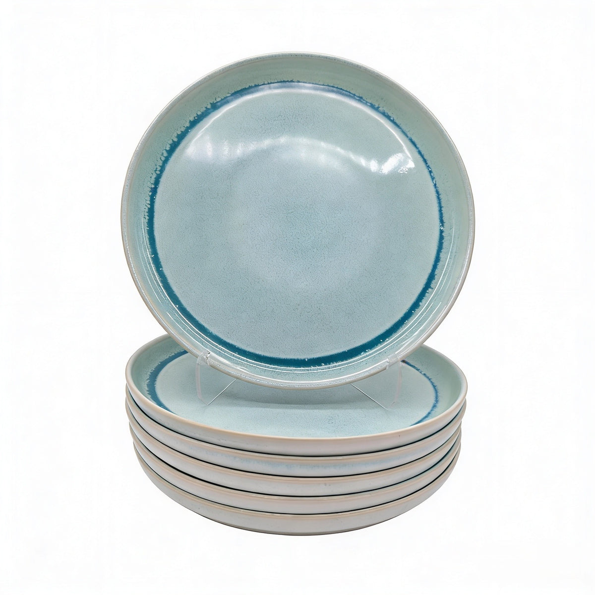 Reactive Blue Glaze Dinnerware Dinner Plate Set 27cm | Set of 6 | Blue