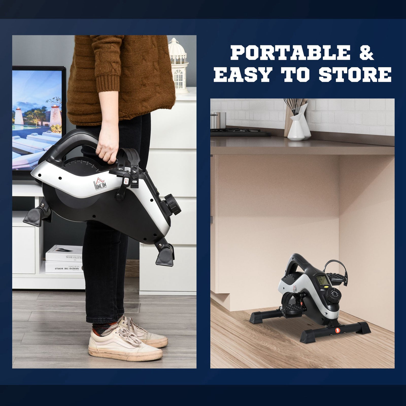 Mini Exercise Bike 8 Levels Magnetic Resistance | Black