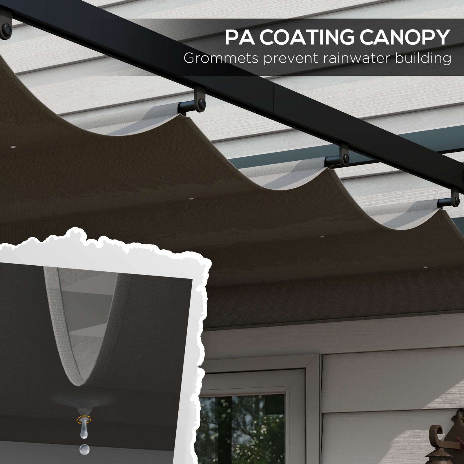 Retractable Pergola Canopy With Aluminium Frame | Medium | Dark Gray