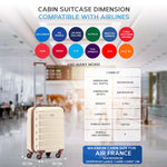 55x35x25cm Lightweight Suitcase - Cabin Carry On - Hard Shell - 4 Wheels Overhead Luggage | Cabin | Cream