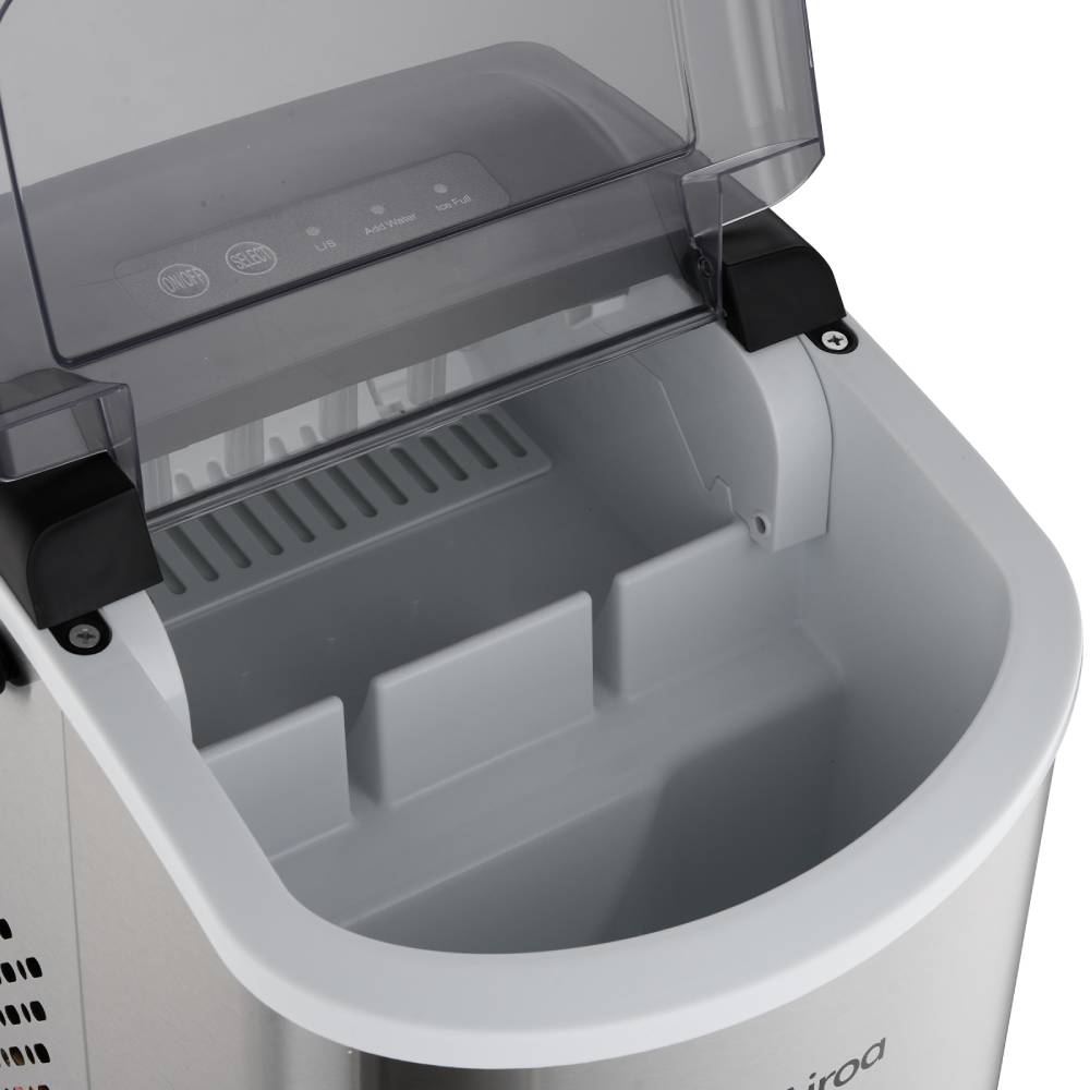 12kg/24h Stainless Steel Portable Countertop Ice Maker Machine 2 Ice Sizes Self-cleaning 1.3l Black