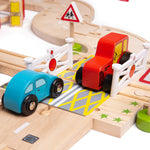Bigjigs Toys Wooden Road & Rail Set - 80 Pieces
