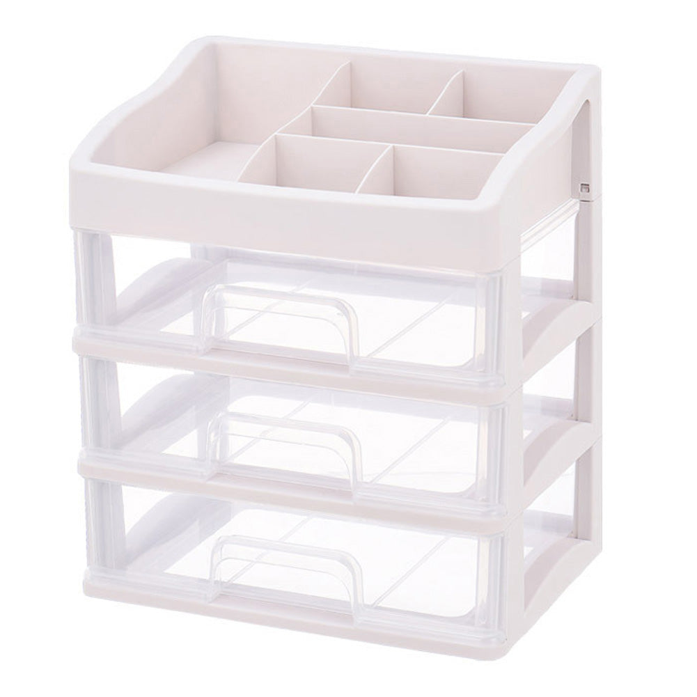 Plastic Makeup Organizer With 3 Drawers