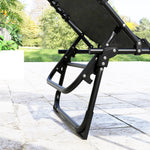 2 Pcs Beach Chaise Lounge 4 Adjustable Positions | Set of 2 | Black