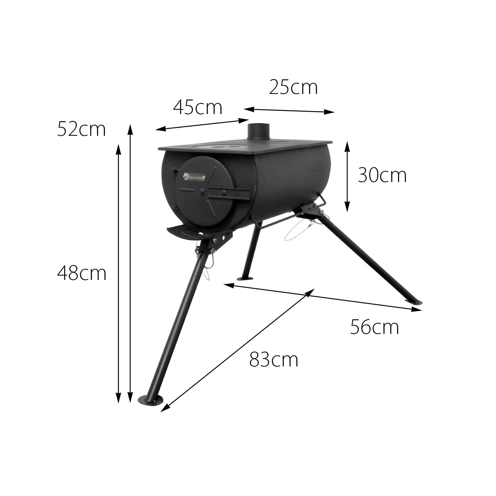 Orion Portable Tri-pod Tent Stove In Black | Black