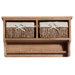 Entryway Coat Rack Wall Mounted Shelf Hooks 2 Baskets