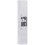 HOMCOM Slim Bathroom Cabinet, Bathroom Storage Cabinet With Doors, White
