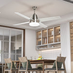 Mounting Reversible Ceiling Fan With Light, Remote | One Size | Silver