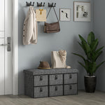Shoe Bench With Seat, Shoe Storage Bench With Fabric Drawers | One Size | Dark Gray
