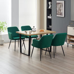 Stylish Colorado Dining Table Set With 4 Velvet Charlotte Chairs | Green