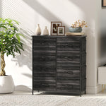 Fabric Chest Of Drawers, 8 Drawer Dresser For Bedroom | Black
