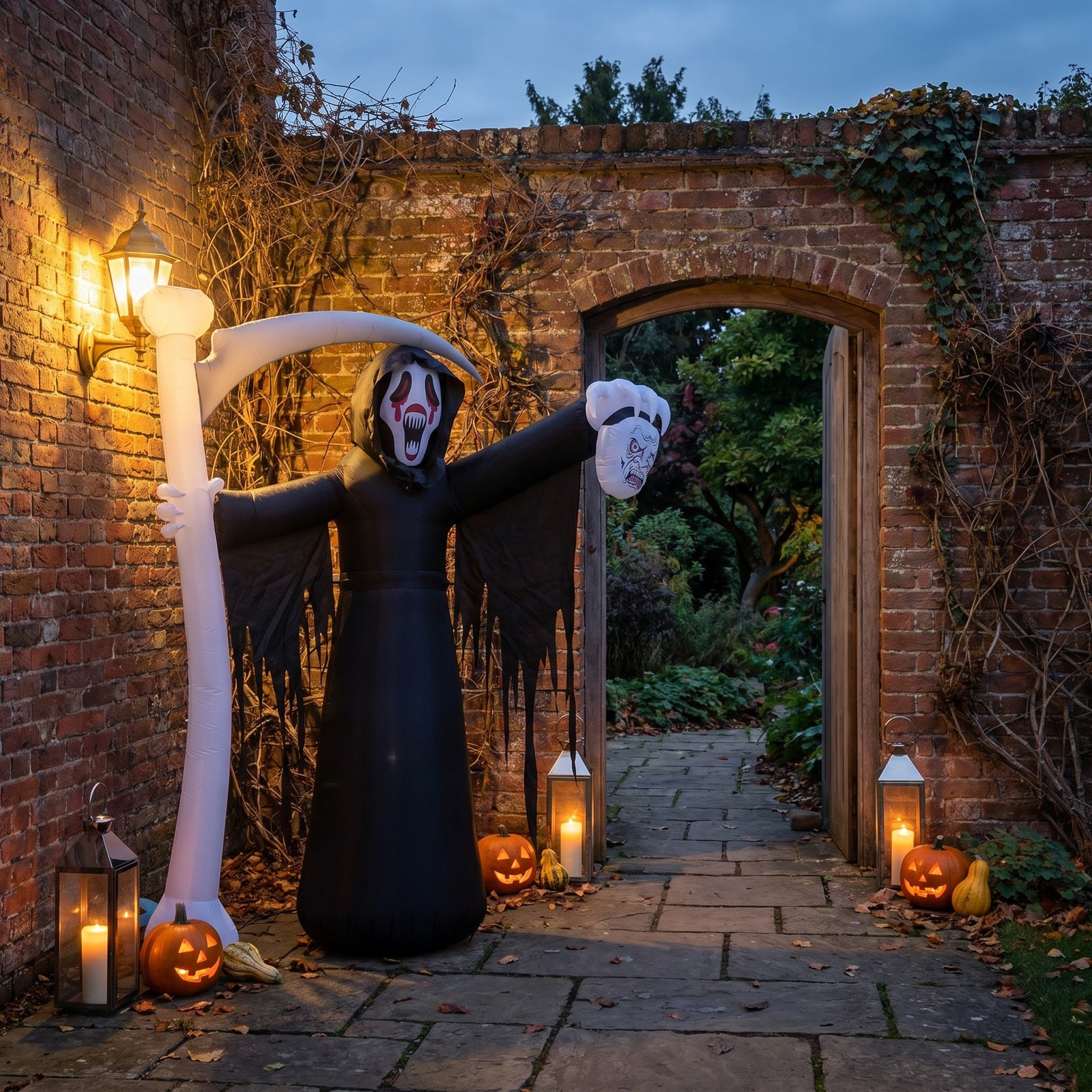 Breeins 8 Ft Halloween Inflatable Grim Reaper With Led Lights